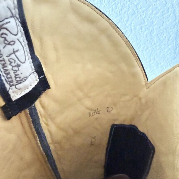 NEW Rod Patrick Mens Cowboy Boots Size 16.5 D Black Buffalo Western Round Toe - Picture 11 of 13